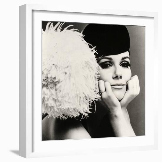 Nicole de la Marge in a Peter Shepherd Velvet Cap, 1965-John French-Framed Giclee Print