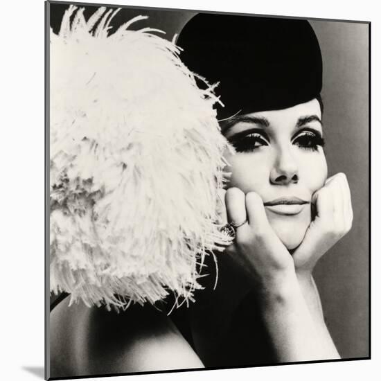 Nicole de la Marge in a Peter Shepherd Velvet Cap, 1965-John French-Mounted Giclee Print