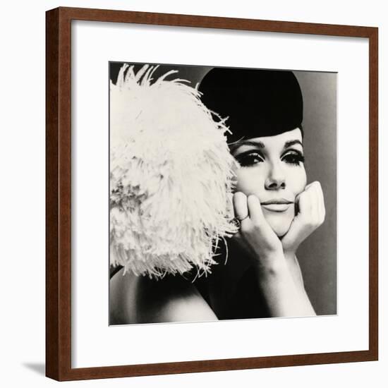 Nicole de la Marge in a Peter Shepherd Velvet Cap, 1965-John French-Framed Giclee Print