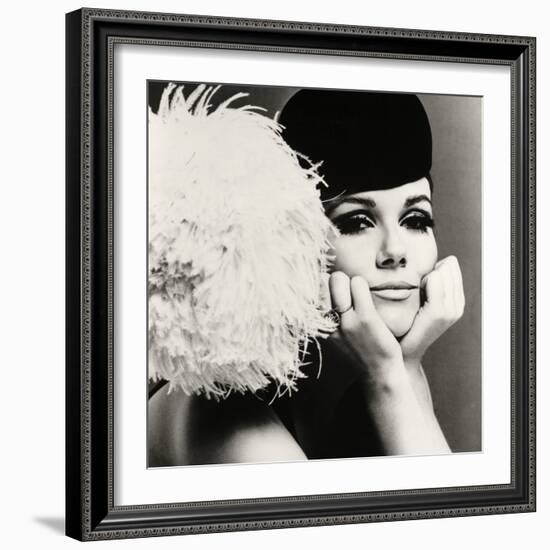 Nicole de la Marge in a Peter Shepherd Velvet Cap, 1965-John French-Framed Giclee Print