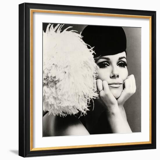 Nicole de la Marge in a Peter Shepherd Velvet Cap, 1965-John French-Framed Giclee Print