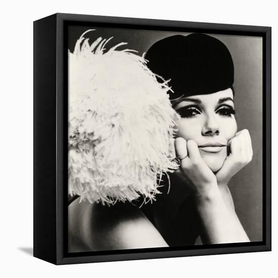 Nicole de la Marge in a Peter Shepherd Velvet Cap, 1965-John French-Framed Premier Image Canvas