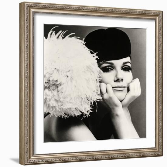 Nicole de la Marge in a Peter Shepherd Velvet Cap, 1965-John French-Framed Giclee Print