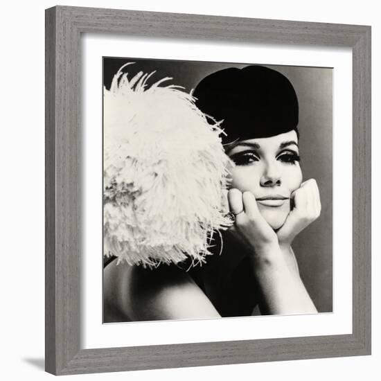 Nicole de la Marge in a Peter Shepherd Velvet Cap, 1965-John French-Framed Giclee Print