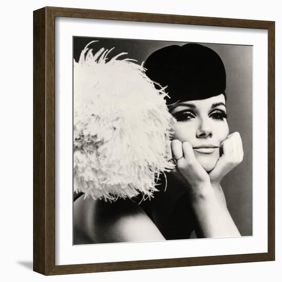 Nicole de la Marge in a Peter Shepherd Velvet Cap, 1965-John French-Framed Giclee Print