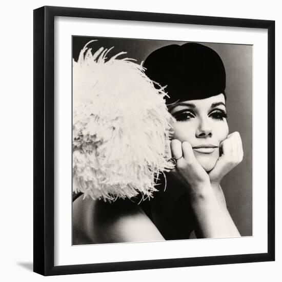 Nicole de la Marge in a Peter Shepherd Velvet Cap, 1965-John French-Framed Giclee Print