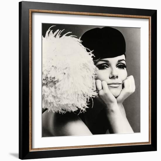 Nicole de la Marge in a Peter Shepherd Velvet Cap, 1965-John French-Framed Giclee Print