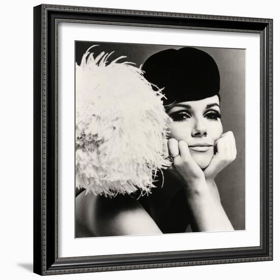 Nicole de la Marge in a Peter Shepherd Velvet Cap, 1965-John French-Framed Giclee Print