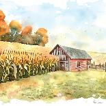 Countryside Autumn Barn I-Nicole DeCamp-Art Print