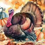 Elegant Thanksgiving Turkey Pair-Nicole DeCamp-Art Print