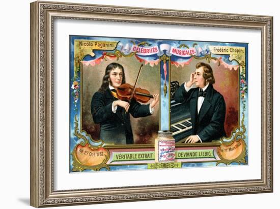 Nicolo Paganini and Frederic Chopin, C1900-null-Framed Giclee Print