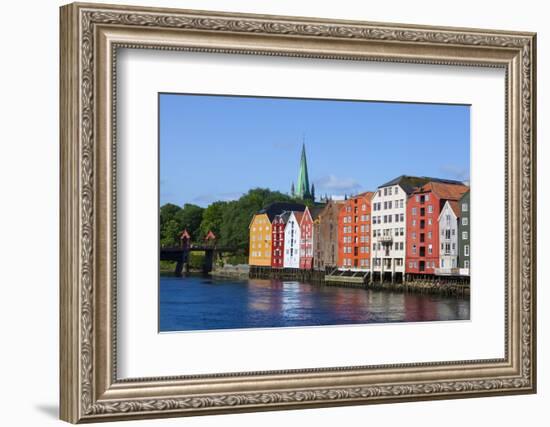 Nidaros Cathedral, Old Fishing Warehouses and Gamle Bybro, Trondheim-Doug Pearson-Framed Photographic Print