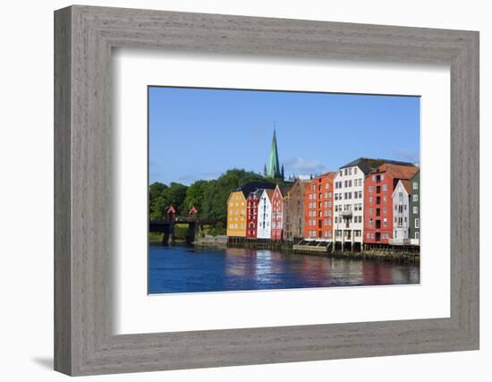 Nidaros Cathedral, Old Fishing Warehouses and Gamle Bybro, Trondheim-Doug Pearson-Framed Photographic Print