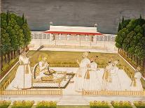 Muhammad Shah Enthroned on a Terrace at Night with His Officers, C.1735-Nidha Mal-Giclee Print