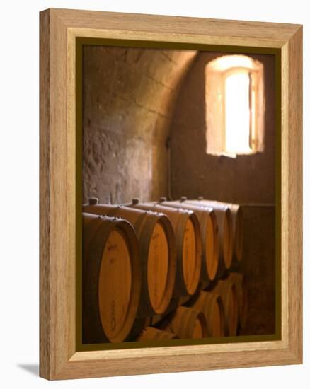 Niebaum-Coppola Estate Winery Wine Cellar, Rutherford, Napa Valley, California-Walter Bibikow-Framed Premier Image Canvas