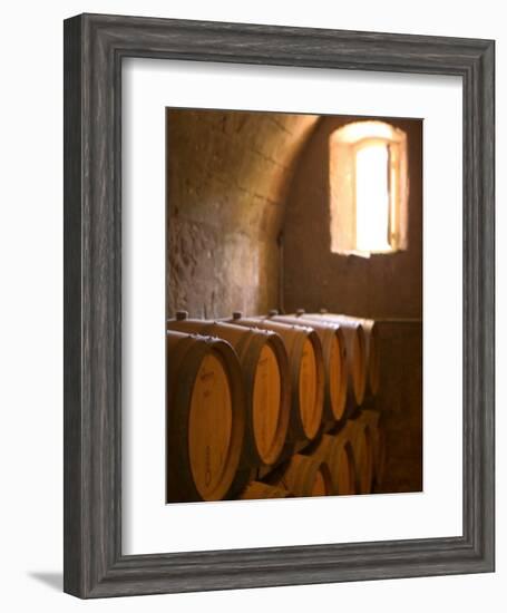 Niebaum-Coppola Estate Winery Wine Cellar, Rutherford, Napa Valley, California-Walter Bibikow-Framed Photographic Print