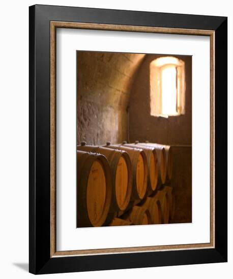 Niebaum-Coppola Estate Winery Wine Cellar, Rutherford, Napa Valley, California-Walter Bibikow-Framed Photographic Print