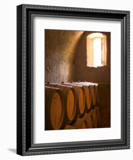 Niebaum-Coppola Estate Winery Wine Cellar, Rutherford, Napa Valley, California-Walter Bibikow-Framed Photographic Print