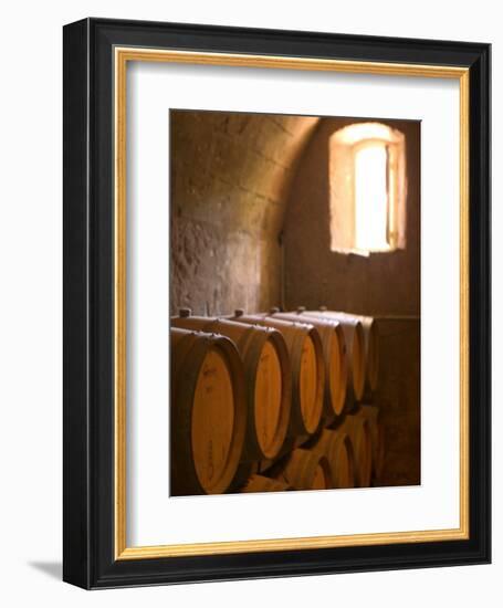 Niebaum-Coppola Estate Winery Wine Cellar, Rutherford, Napa Valley, California-Walter Bibikow-Framed Photographic Print