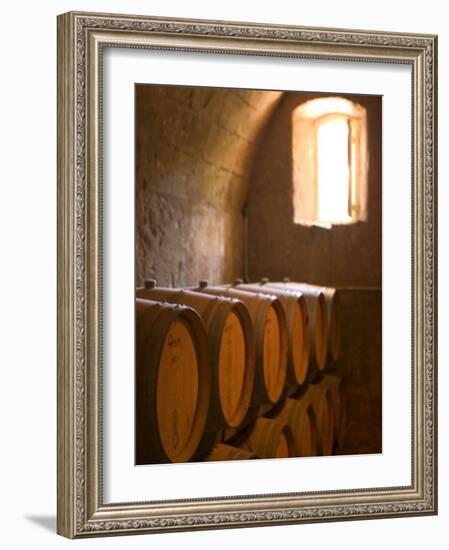 Niebaum-Coppola Estate Winery Wine Cellar, Rutherford, Napa Valley, California-Walter Bibikow-Framed Photographic Print