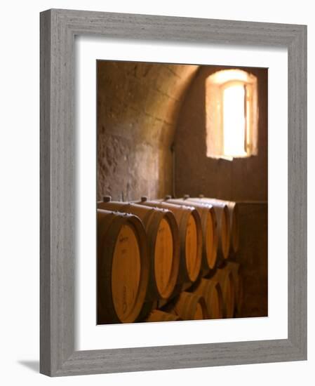 Niebaum-Coppola Estate Winery Wine Cellar, Rutherford, Napa Valley, California-Walter Bibikow-Framed Photographic Print