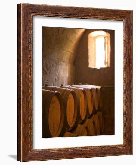 Niebaum-Coppola Estate Winery Wine Cellar, Rutherford, Napa Valley, California-Walter Bibikow-Framed Photographic Print