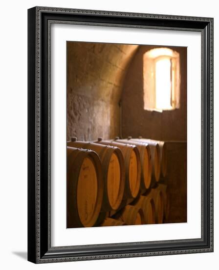 Niebaum-Coppola Estate Winery Wine Cellar, Rutherford, Napa Valley, California-Walter Bibikow-Framed Photographic Print