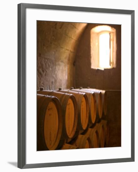 Niebaum-Coppola Estate Winery Wine Cellar, Rutherford, Napa Valley, California-Walter Bibikow-Framed Photographic Print