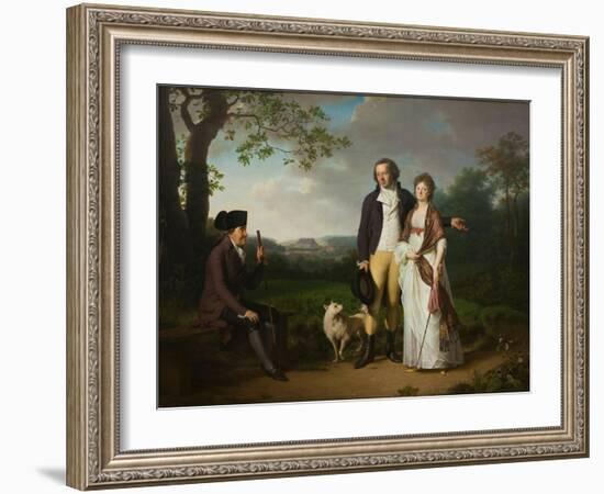 Niels Ryberg with His Son Johan Christian and His Daughter-In-Law Engelke, Née Falbe, 1797-Jens Juel-Framed Premium Giclee Print