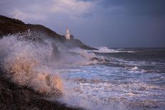 Winter Storm Imogen Generates Rough Seas and Flying Stones at Mumbles Head, South Wales, UK-Nigel Belcher-Photographic Print