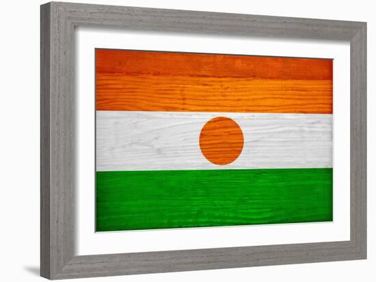 Niger Flag Design with Wood Patterning - Flags of the World Series-Philippe Hugonnard-Framed Premium Giclee Print