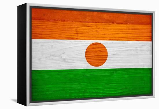 Niger Flag Design with Wood Patterning - Flags of the World Series-Philippe Hugonnard-Framed Stretched Canvas