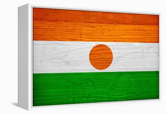 Niger Flag Design with Wood Patterning - Flags of the World Series-Philippe Hugonnard-Framed Stretched Canvas