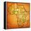 Niger on Actual Map of Africa-michal812-Framed Stretched Canvas