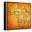 Niger on Actual Map of Africa-michal812-Framed Stretched Canvas