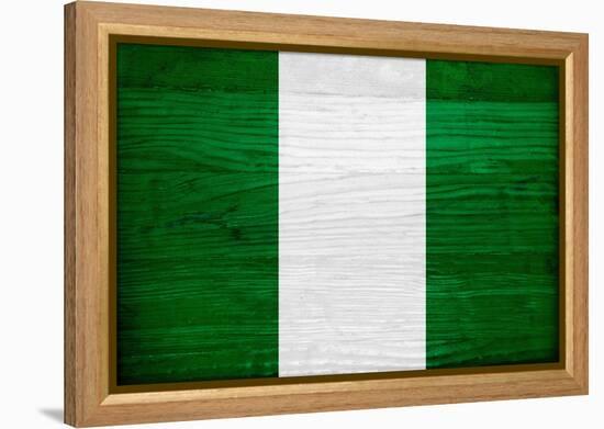 Nigeria Flag Design with Wood Patterning - Flags of the World Series-Philippe Hugonnard-Framed Stretched Canvas