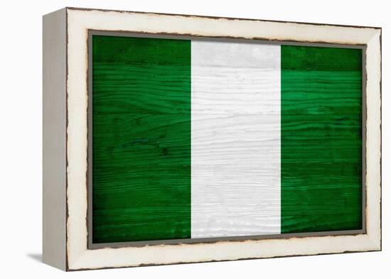 Nigeria Flag Design with Wood Patterning - Flags of the World Series-Philippe Hugonnard-Framed Stretched Canvas