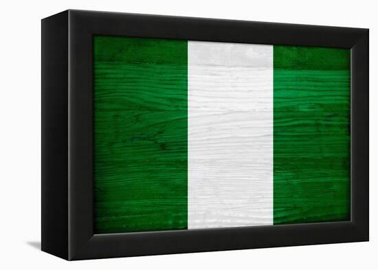 Nigeria Flag Design with Wood Patterning - Flags of the World Series-Philippe Hugonnard-Framed Stretched Canvas