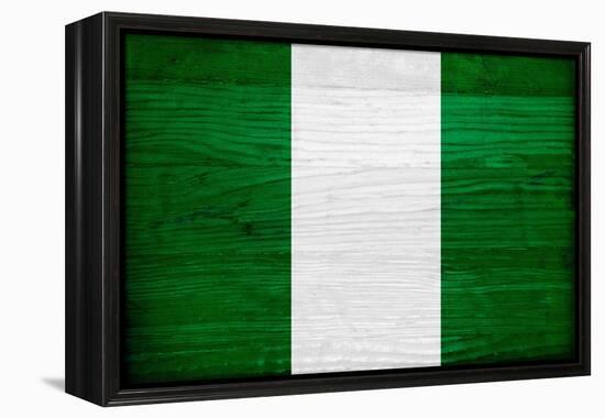 Nigeria Flag Design with Wood Patterning - Flags of the World Series-Philippe Hugonnard-Framed Stretched Canvas