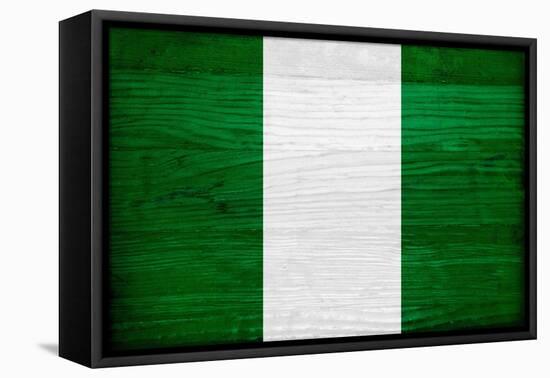 Nigeria Flag Design with Wood Patterning - Flags of the World Series-Philippe Hugonnard-Framed Stretched Canvas