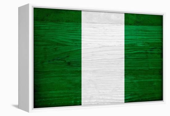 Nigeria Flag Design with Wood Patterning - Flags of the World Series-Philippe Hugonnard-Framed Stretched Canvas