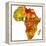 Nigeria on Actual Map of Africa-michal812-Framed Stretched Canvas