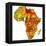 Nigeria on Actual Map of Africa-michal812-Framed Stretched Canvas