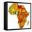 Nigeria on Actual Map of Africa-michal812-Framed Stretched Canvas