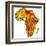 Nigeria on Actual Map of Africa-michal812-Framed Art Print