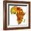 Nigeria on Actual Map of Africa-michal812-Framed Art Print