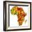 Nigeria on Actual Map of Africa-michal812-Framed Art Print