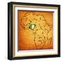 Nigeria on Actual Map of Africa-michal812-Framed Art Print
