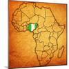 Nigeria on Actual Map of Africa-michal812-Mounted Art Print