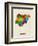 Nigeria Watercolor Map-Michael Tompsett-Framed Premium Giclee Print